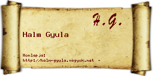 Halm Gyula névjegykártya