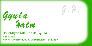 gyula halm business card